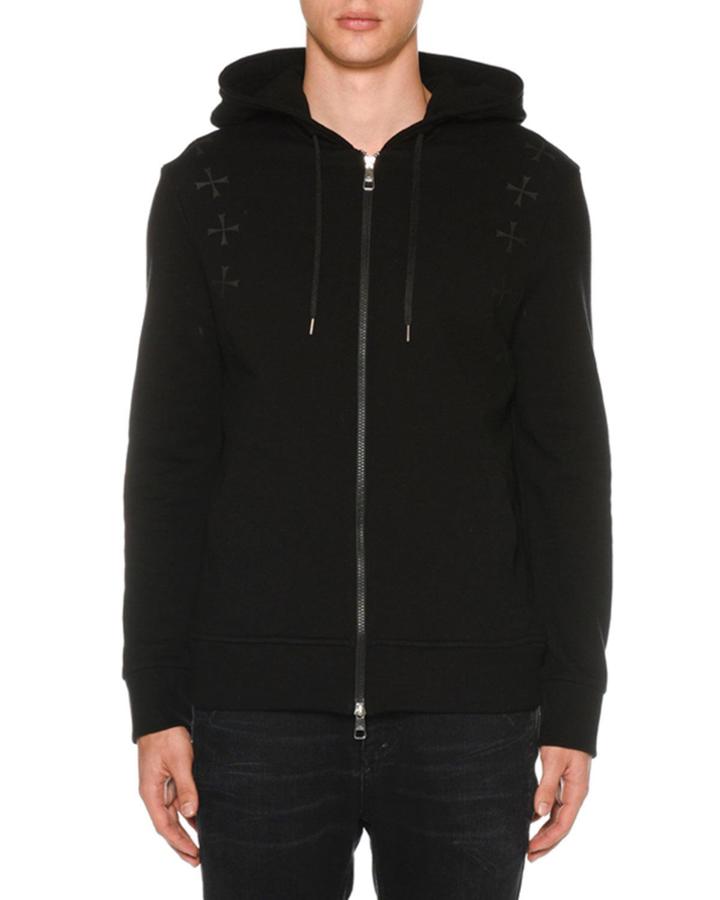 Men's Military Star Zip-front Hoodie