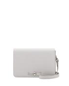 Olga Flap-top Saffiano Leather Shoulder Bag, Gray