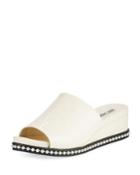 Ali Patent Wedge Mule Sandal With Pearly Detail