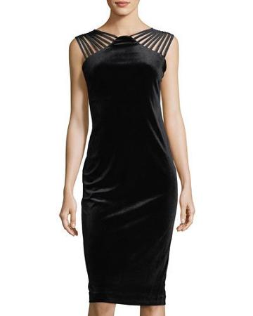 Sleeveless Strappy Velvet Dress