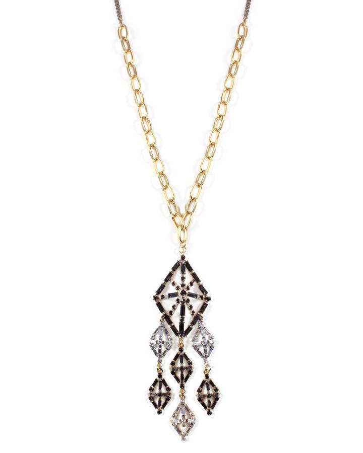 Gloria Long Crystal Pendant Necklace