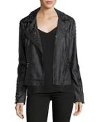 Studded Faux-leather