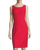 Lattice Pique Knit Bateau-neck Dress