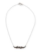 New World Diamond & White Sapphire Cluster Bar Necklace
