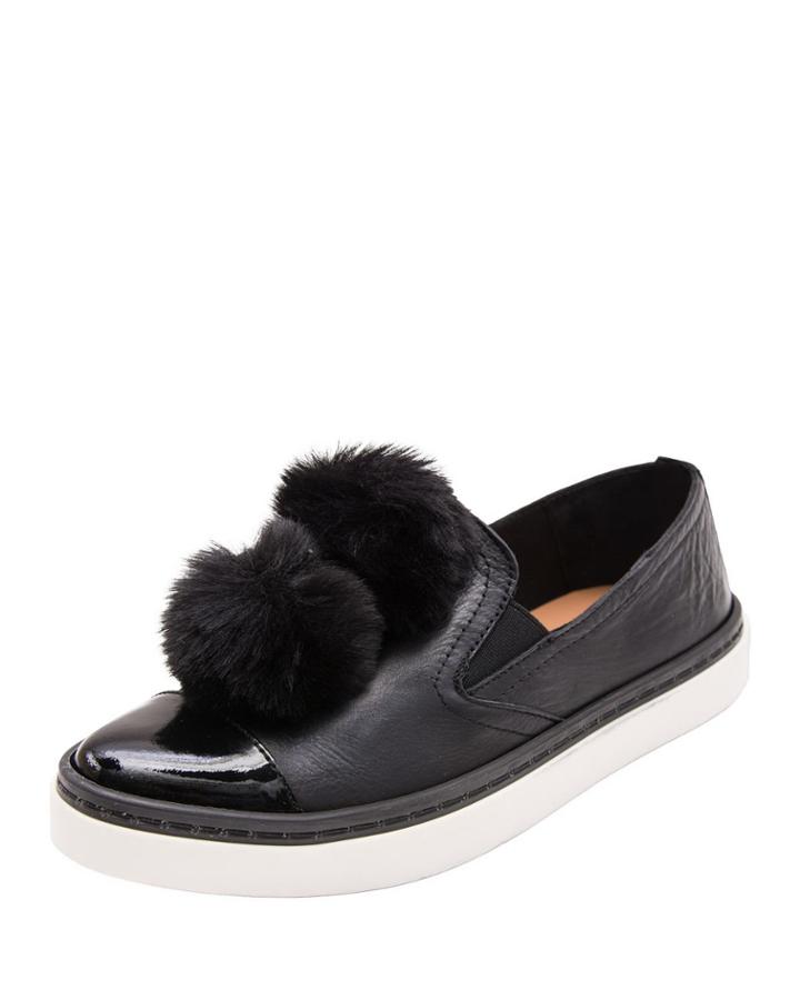 Dna Gored Slip-on Sneaker W/ Faux-fur Pompoms