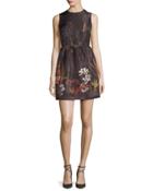 Bambolina Sleeveless Underwater-print A-line Dress