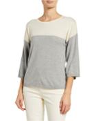 Wide-sleeve Colorblock Boxy