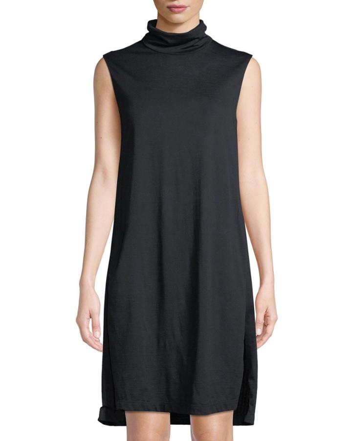 Jersey Wool Sleeveless High-neck Tunic