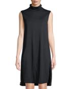 Jersey Wool Sleeveless High-neck Tunic