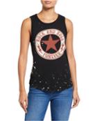 Rock Forever Paint Splattered Graphic Tank Top