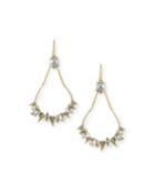 Crystal-encrusted Mosaic Futuristic Teardrop Earrings