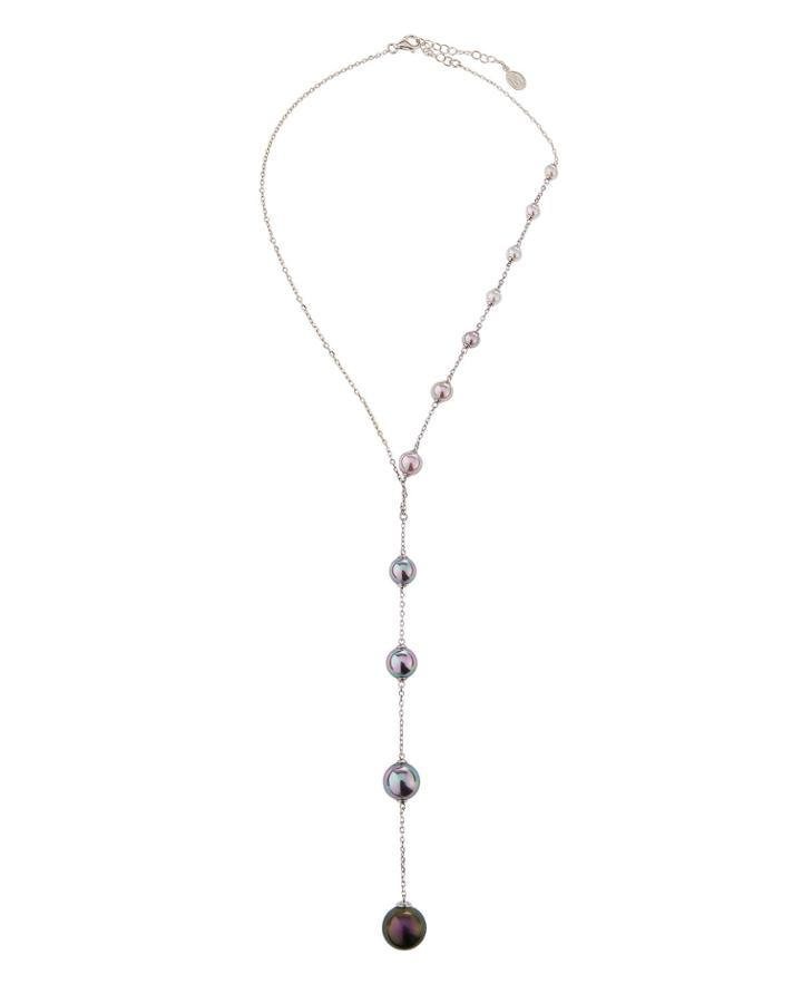 Illusion Y-drop Graduating Mixed Pearl Necklace