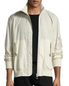 Translucent Tech Bomber Jacket, Beige