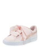 Basket Heart Canvas Sneakers, Pearl White