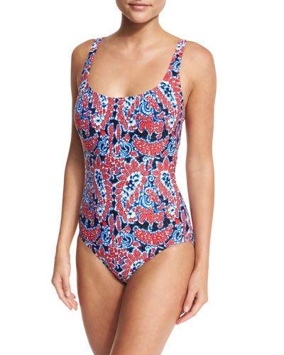 Lace-up Back One-piece