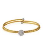 Coiled Cable Diamond-station Bracelet, Yellow
