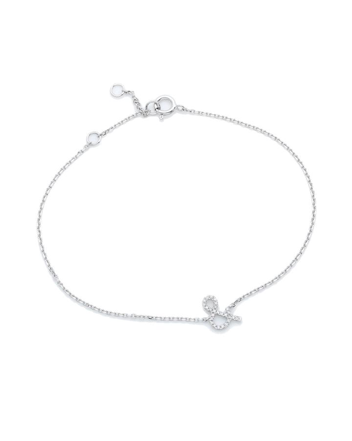 14k White Gold Diamond Ampersand Bracelet