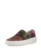 Nikita Studded Camouflage-print Skate Sneaker, Pink/army