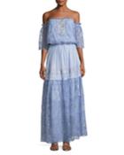 Lydia-troy Off-the-shoulder Embroidered Lace