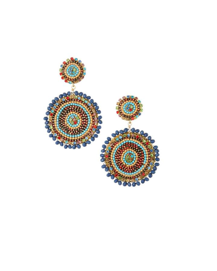 Beaded Disc-drop Earrings
