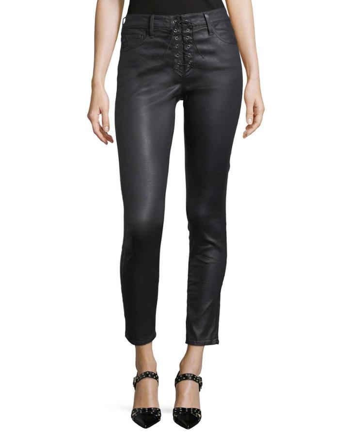 Farrah Lace-up High-rise Skinny Ankle Pants