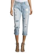 Distressed Boyfriend Jeans,