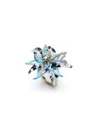 Layered Poppy Print Lucite Cocktail Ring