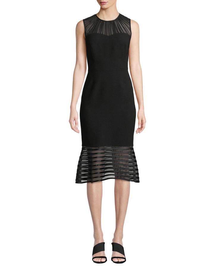 Paris Sleeveless Flared Hem Chiffon Dress