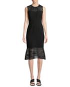 Paris Sleeveless Flared Hem Chiffon Dress