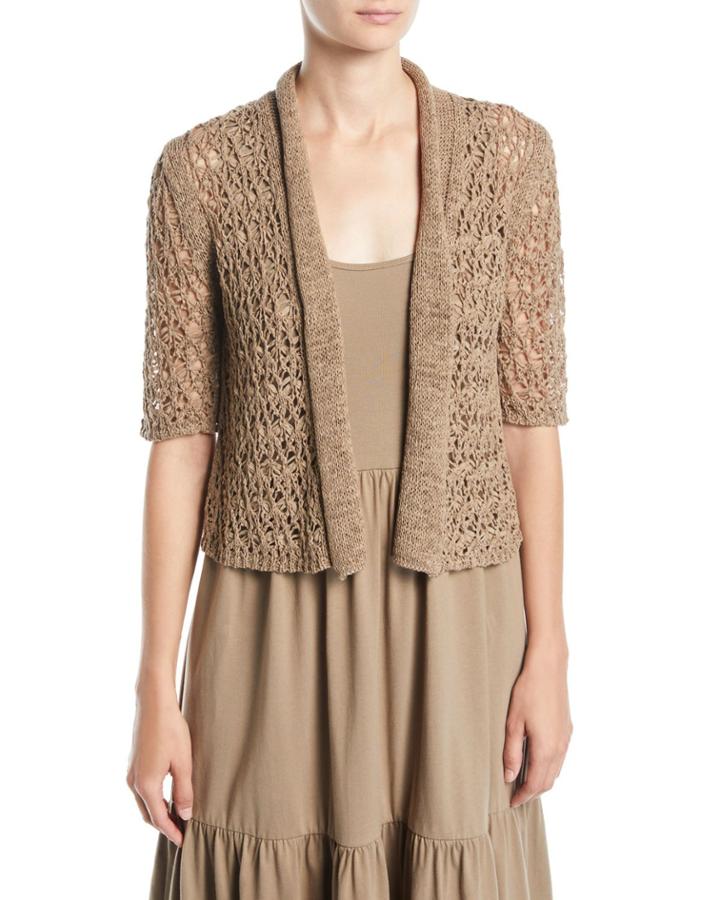 Cropped Tape-yarn Cardigan