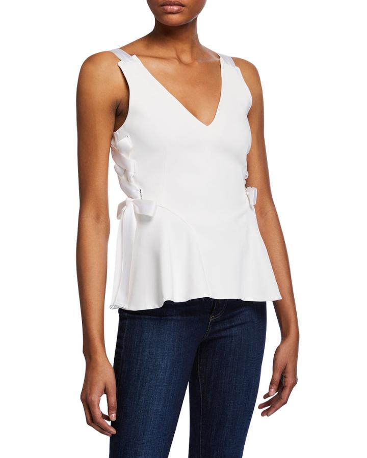 Grommet Crepe Sleeveless