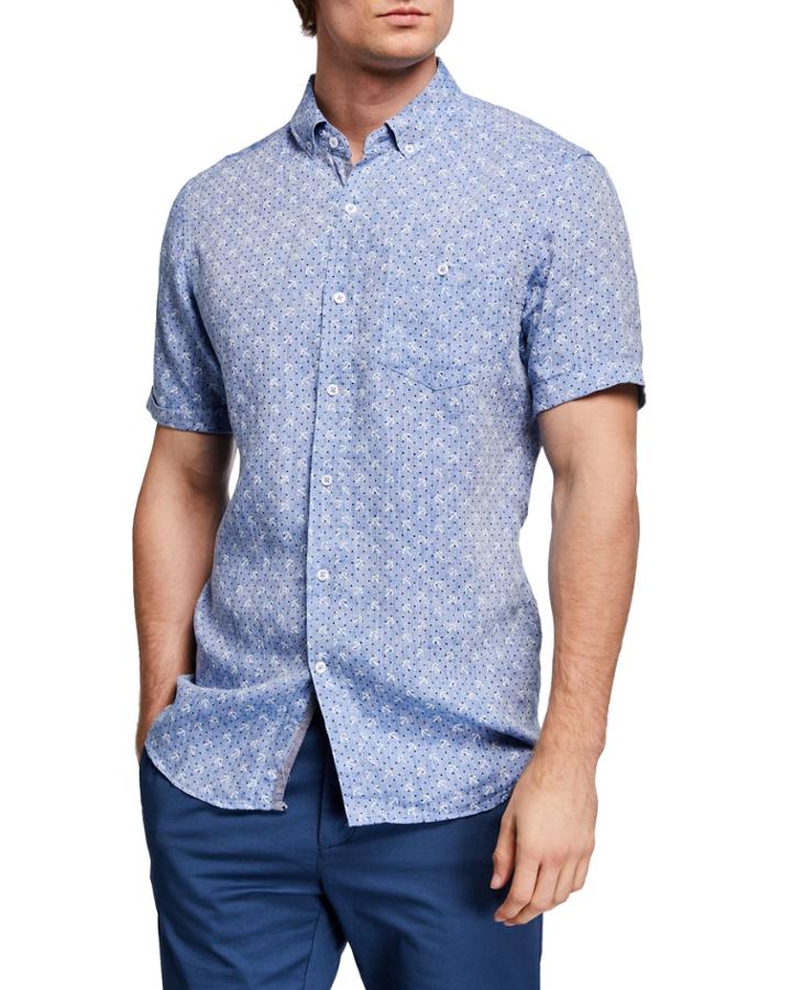 Men's Anchor Print Linen