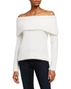 Fuzzy Yarn Off-the-shoulder