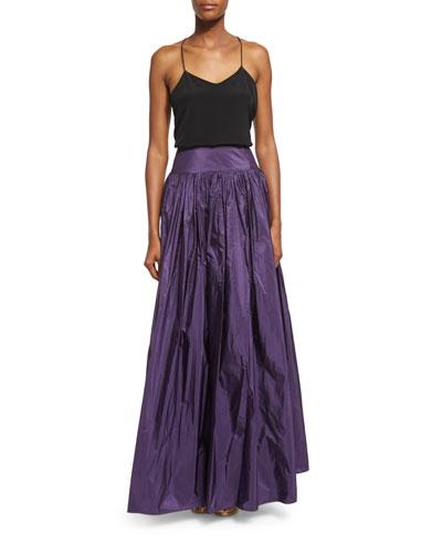 High-waist Full Skirt, Blackberry