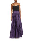 High-waist Full Skirt, Blackberry