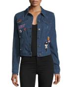 Denim Jacket With Embroidered Pins