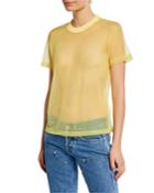 Little Tee Organza Crewneck Top