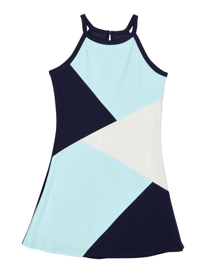 The South Beach Colorblock Techno Crepe Dress,