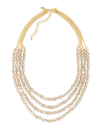 Four-strand Crystal Necklace, Gray