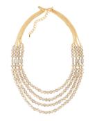Four-strand Crystal Necklace, Gray