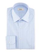 Large Check Dress Shirt, Blue/white