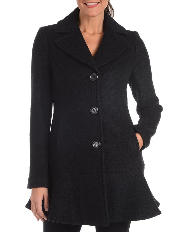 Signature Wool Peplum Pea Coat