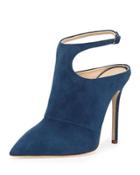 Suede Point-toe Ankle-wrap