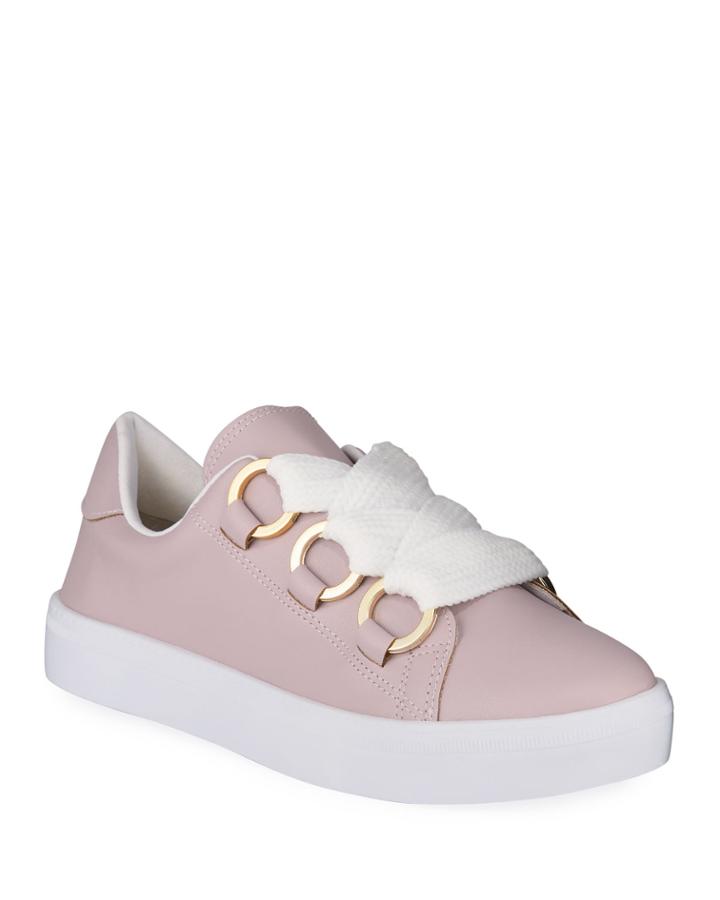 Wide-lace Tennis Sneakers,
