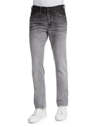 Ombre Slim-fit Denim Jeans, Gray