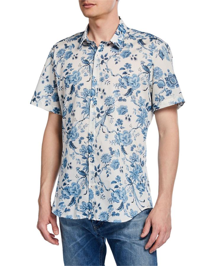 Men's Semi-fitted Short-sleeve Floral