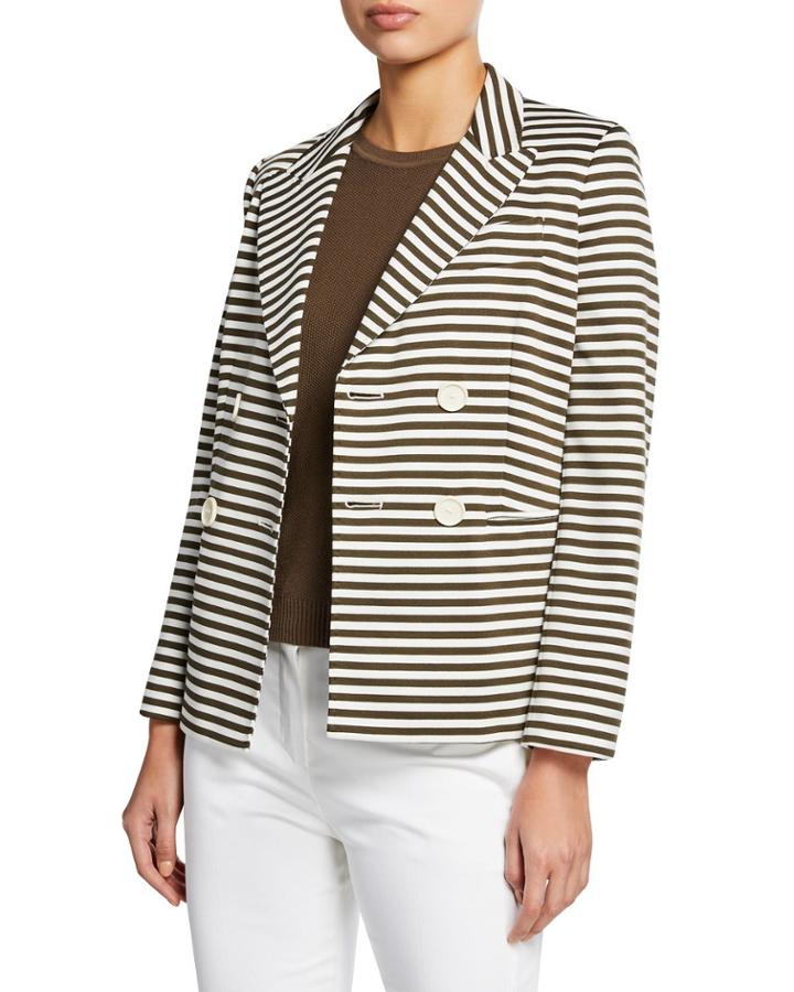 Stallo Horizontal-striped Double-breasted Jacket