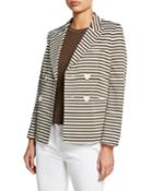 Stallo Horizontal-striped Double-breasted Jacket