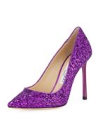 Romy 100mm Coarse Glitter Fabric Pumps