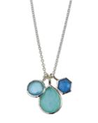 Wonderland 3-stone Charm Necklace In Brazilian Blue